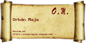 Orbán Maja névjegykártya